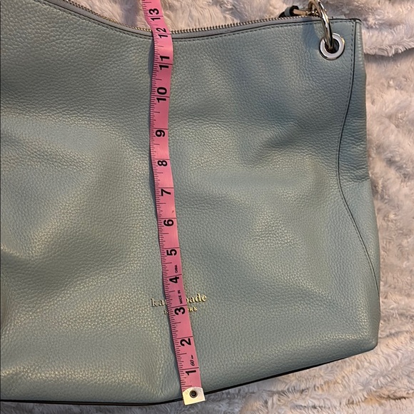 Kate Spade Blue Leather Shoulder Bag with Silver Hardware - Picture 14 of 16